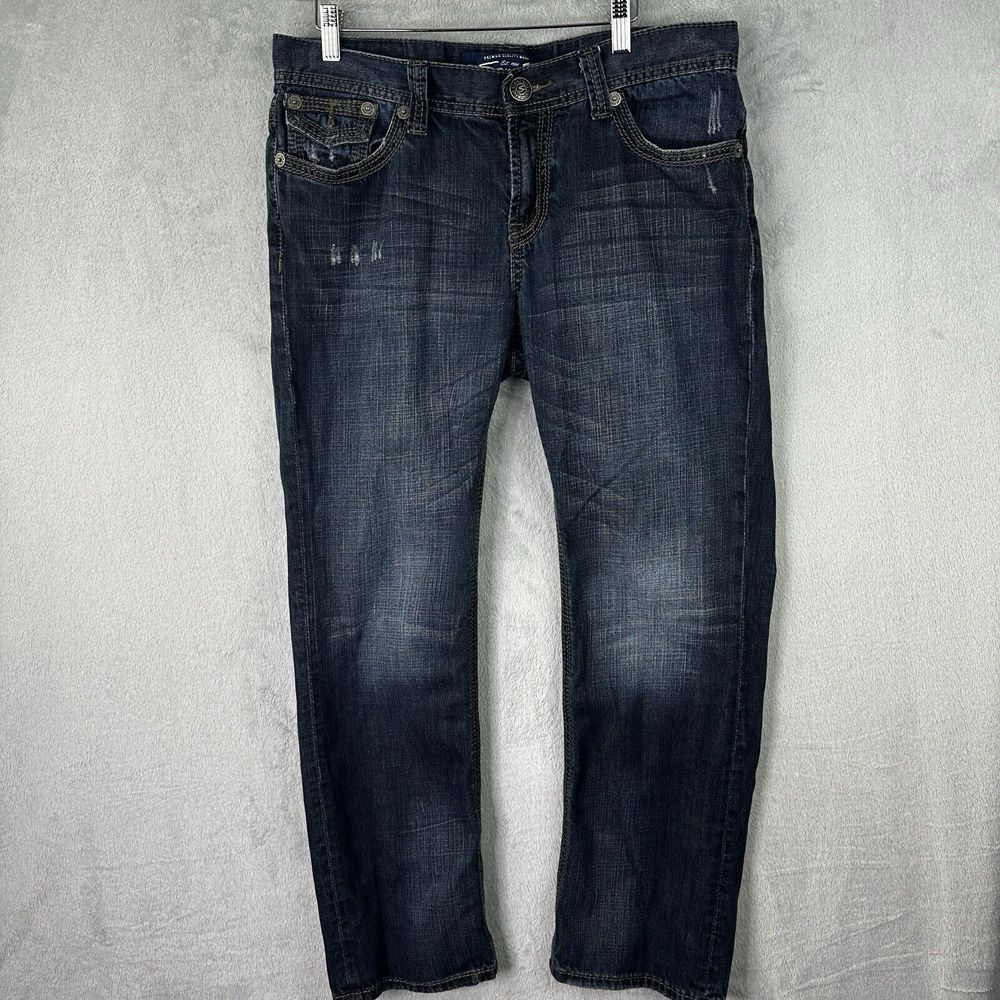 seven 7 jeans Men's Straight Fit Blue Denim 34x32‎ (34x28.5)